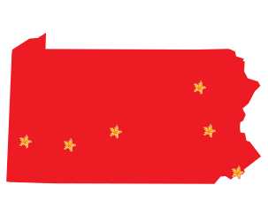 Map marking Hardee's® hot markets